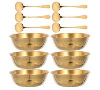 Alipis Lot de 6 plats à sauce en acier inoxydable de 100 ml, petits bols à condiments avec cuillères pour sauce soja, apéritif, dessert, glace et céréales