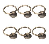 Alipis Lot de 6 Poignées Anneau de Traction Circulaire en Alliage de Zinc et Fer Finition Bronzée Noire pour Tiroir Commode Armoire Poignée à Trou Unique Accessoire Rétro pour Meuble