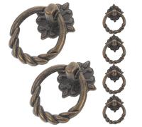 Alipis Lot de 6 Poignées de Tiroir Vintage Carrées en Alliage de Zinc, Grandes Poignées Rétro pour Meuble, Boutons de Porte Décoratifs pour Boîte à Bijoux et Commode, Usage