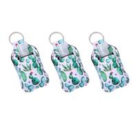 Alipis Lot de 6 set de Flacons Rechargeables Vides 30 Ml avec Housses en Néoprène Imprimé Cactus Porte-Clés Portable pour Savonnette Liquide Lotion et Parfum Ensemble 3 Flacons 3