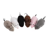Alipis Lot de 6 Souris Mécaniques en Peluche Résistante pour Chat, Jouets Dynamiques en Polyester et Plastique pour Divertissement et Entraînement des Animaux