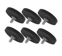 Alipis Lot de 6 Supports Magnétiques M6 Revêtement Caoutchouté, Plaques de Montage Rondes D43 Antidérapantes, Aimants Robustes pour Fixation de Projecteurs de Plafond de Voiture