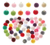 Alipis Lot de 60 Breloques Pendentifs en Boules Duveteuses Colorées pour Fabrication de Bijoux Diy, Accessoires Multicolores, Légers et Polyvalents, pour Boucles Couleur Aléatoire