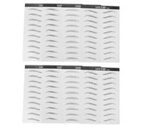 Alipis Lot de 8 feuilles d'autocollants temporaires pour sourcils : pochoirs 3D à décoller et à appliquer par transfert à l'eau - Faux sourcils artificiels - Autocollants de placement
