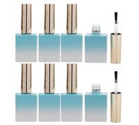 Alipis Lot de 8 Mini Flacons de Vernis à Ongles Vides en Verre 117 Ml Pinceau Intégré Flacons de Manucure Dégradé Bleu pour Nail Art Professionnel et Usage Personnel