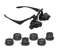 Alipis Lunettes Loupe à Montage sur Tête avec Lentilles Détachables 10x 15x 20x 25x pour Réparation Montres et Bijoux avec Luminosité et Focale Réglables en Abs et Acrylique