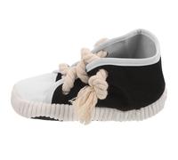 Alipis Mâcher pour Chiots de Chaussure Noir, Résistant aux Morsures, en Toile et Corde de Coton, Interactif pour Petits Chiens
