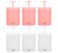Alipis Machine à mousse pour le visage : 6 pièces Machine à bulles manuelle pour le lavage du visage - Ensemble de tasses moussantes pour soins de la peau, voyage, usage domestique, rose et blanc