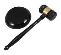 Alipis Maillet de Juge en Bois Massif avec Base Marteau de Tribunal Portatif pour Vente aux Enchères Accessoire Multifonctionnel pour Commissaires-Priseurs et Usage Professionnel