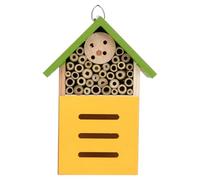 Alipis Maison à Abeilles Décorative Cabane Suspendue aux Abeilles en Bois et Fer, Déjà Assemblée, pour Jardin et Jardinage, Nid Extérieur Crochets en Fer