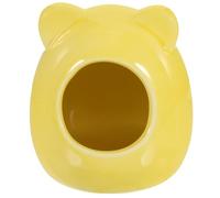 Alipis Maison Cachette en Céramique pour Hamster Nain, Jaune, Surface Lisse | Décor de Cage, Forme Cartoon, Entretien Facile, pour Enclos de Petits Animaux et Habitat de Rongeurs