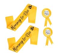 Alipis Maman À Être Écharpe Et Papa À Être Badge Abeille Thème Bébé Bandoulière Ceintures Décoratives pour Le Révèlent Faveur du Parti