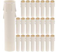 Alipis Manchons pour Bougies de Lustre 24 Pièces 22x105mm Blanc, Cache-douilles en Plastique de Goutte, Abat-jour pour Lustres à Bougies, Kit de Réparation pour Décoration Intérieure