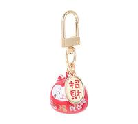 Alipis Maneki Neko Keychain Beckoning Cat Keyring Fengshii Fortune Key Chains Pendentif Pendent à Handag pour à Red Red Porte Voiture
