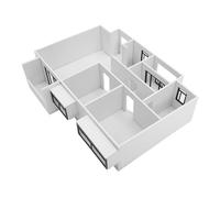 Alipis Maquette Architecturale DIY Non Peinte pour Appartement Miniature Kit de Modélisme de Plan Intérieur pour Visualisation et Étude Aménagement