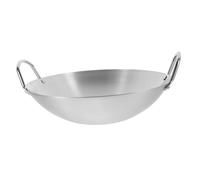 Alipis Marmite à Frire Wok De Cuisine Acier Inoxydable Avec Poignée Pour Maison Accessoire De Cuisine Fond Rond Compatible Cuisinières à Gaz