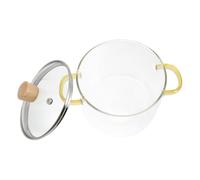 Alipis Marmite à Soupe en Verre Transparent avec Couvercle Résistante Chaleur 2 Poignées Ustensiles Cuisine Nouilles Instantanées 3L