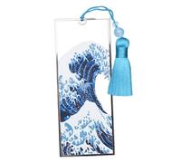 Alipis Marque-Page Créatif Motif Vague de L'Océan en Alliage Métal Pompon Polyester Présent Décoratif Anniversaire et Remise de Diplôme Accessoire Lecture Élégant Couleur Aléatoire