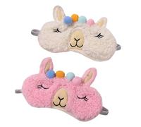 Alipis Masque de sommeil coloré en peluche, lot de 2, cache-yeux doux pour dormir en avion, masque léger et bloqueur de lumière pour adultes