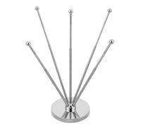 Alipis Mât Télescopique en Acier Inoxydable avec Base Stable, 5 Drapeaux, Support de Drapeau de Table Réglable, Présentoir à Drapeaux de Bureau pour Salles de Réunion et Événements,