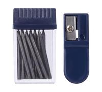 Alipis Mines de Rechange pour Compas 2 Mm, Lot de 2 Set de Pièces avec Taille-crayon Intégré, Inserts en Plomb Plats Compatibles Compas de Dessin Technique, Recharge Papeterie