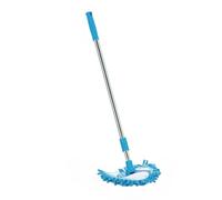 Alipis Mini Balai Rotatif Triangulaire Bleu en Plastique Manche Télescopique, Rotation 180 Degrés pour Nettoyage Facile des Surfaces Difficiles et Vitres