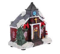Alipis Mini Maison Décorative en Résine pour Noël, Chalet Lumineux Festif | Finition Soignée, Motif Xmas, Nécessite Trois Piles Aaa Non Incluses