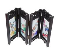 Alipis Mini Paravent Pliable Style Chinois Décoratif pour Bureau et Maison, Petit Écran en Matériau Solide, Ornement D’Art Chinois Multifonction, Décoration de Table Compacte