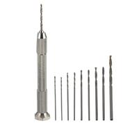 Alipis Mini Perceuse Manuelle Rotative 11 Pièces pour Travail du Bois Plastique et Modélisme Outil de Précision avec Manche Antidérapant Forets à Main Polyvalents