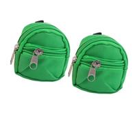 Alipis Mini Porte-Monnaie Porte-clés en Nylon Vert, Paquet à Dos Délicat pour Pièces et Petits Objets, Rangement Pratique Pendentif Créatif, 2 Pièces Un Set
