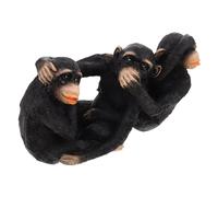 Alipis Miniature Figurine Résine Trois Singes Symboliques Décor Maison Bureau Sculpture Singe Harmonie Voir Entendre Dire Non Ornement Résistant pour Table Étagère