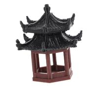 Alipis Miniature Pavillon Asiatique Décoratif Modèle Architectural Chinois Vintage Ornement Paysager pour Aquarium Jardin Zen Bureau et Bonsaï Décoration Élégante et Facile Entretien
