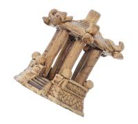 Alipis Miniature Pavillon Hexagonal Céramique Ornement Zen pour Jardin Aquarium et Paysage Micro Statue Artisanale Compacte pour Bonsaï et Terrarium Décor Élégant pour Petits Espaces