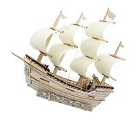 Alipis Modèle de Puzzle Bateau en Bois DIY pour Adultes Voilier, Kit de Maquette 3D en Bois, Activité Manuelle pour Améliorer la Concentration et Décoration de Bureau