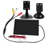 Alipis Moniteur Tft LCD Couleur pour Voiture avec Double Entrée Vidéo Écran Miroir Noir Installation par Ventouse ou Support Affichage Automatique pour Caméra de Recul