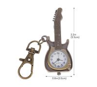 Alipis Montre de Poche Vintage en Alliage Forme Guitare à Quartz Unisexe Pendentif Porte-Clés Original pour Étudiants et Usage Quotidien Design Rétro Compact et Léger