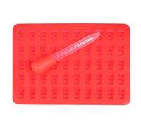 Alipis Moule à Chocolat en Silicone D'ours Rouge avec Compte-gouttes, Facile à Remplir, pour Fabriquer des Bonbons et Desserts Lors des Fêtes