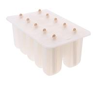 Alipis Moule à Glace Soi-même en Silicone avec 10 Compartiments et Bâtonnets en Bois, Facile à Démouler Ranger pour L'été Couleur Aléatoire
