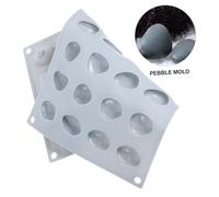 Alipis Moule Silicone Pâtisserie Forme Galets Cavités Moule Chocolat Réutilisable pour Bonbons DIY Cookies Chocolat Pâques