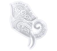 Alipis Moule Silicone Tête D’éléphant Flexible Blanc 3D pour Résine Époxy Bricolage Décor Mural Loisirs Créatifs Artisanat Réutilisable Facile à Nettoyer