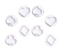 Alipis Moules à Biscuits en Plastique à Ressort, Set de 8 Pièces de Cartes à Jouer, Emporte-pièces Créatifs pour Pâtisserie Maison et Décoration Artisanale, Outils de Cuisson Polyvalents