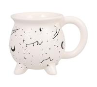 Alipis Mug D'halloween en Céramique Forme Chaudron, Ambiance Halloween | Blanc, Usage Restaurant et Bureau, Lignes Élégantes, pour Famille et Collègues
