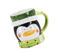 Alipis Mug en Céramique Pingouin de Noël 1 Pièce Tasse à Café Eau Réutilisable Poignée Ergonomique Ouverture Arrondie pour Boisson Chaude et Décor Festif