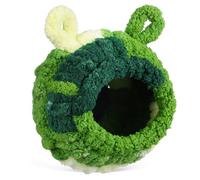 Alipis Nid Oiseau Chaud pour Hiver en Velours Vert Fixation Sécurisée, Cabane Adorable pour Perroquet Cage, Ajout de Chaleur et Confort