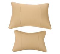Alipis Oreiller Cervical pour Voiture en Coton Beige 2 Pièces Coussin Lombaire, Respirant pour Siège Auto, Usage 4 Saisons, Accessoires Auto Confort pour Conducteur