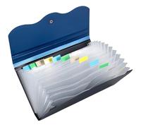 Alipis Organisateur de Dossiers Accordéon en PP Bleu 13 Compartiments Format B5 Pochette à Dossiers Multicouches Extensible pour Reçus Factures et Documents de Bureau