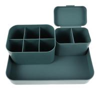 Alipis Organiseur de Bureau pour Outils de Manucure avec Grand Plateau et Porte-stylos Boîte de Rangement pour Fournitures Nail Art et Accessoires de Bureau