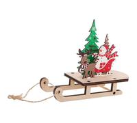 Alipis Ornement Traîneau de Noël avec Bonhomme Père Noël Décoration Suspendue Miniature pour Sapin Accessoire Festif DIY pour Décoration Intérieure et Cadeau de Fête