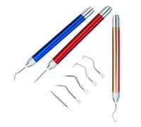 Alipis Outils de Désherbage en Vinyle pour Loisirs Créatifs, Kit de Gravure et Découpe 5 Pointes en Acier Inoxydable et Aluminium, Couleurs Rose Doré, Bleu et Rouge, sans Batterie,