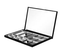 Alipis Palette Magnétique Vide Miroir Intégré, 15 Compartiments Carrés pour Fards à Paupières, Blushs et Poudres, Solution de Rangement pour Maquilleurs Amateurs et Professionnels